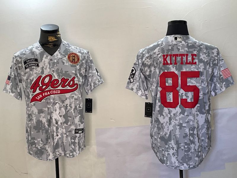 Men San Francisco 49ers #85 Kittle Nike Arctic Camo 2024 Salute to Service Limited NFL Jersey style 3->san francisco 49ers->NFL Jersey
